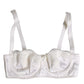White Silk Underwired Balconette Bra Underwear