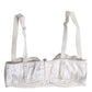 White Silk Underwired Balconette Bra Underwear