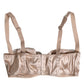 Biege Silk Underwired Balconette Bra Underwear
