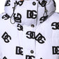 White Black DG Mania Polyester Puffer Jacket