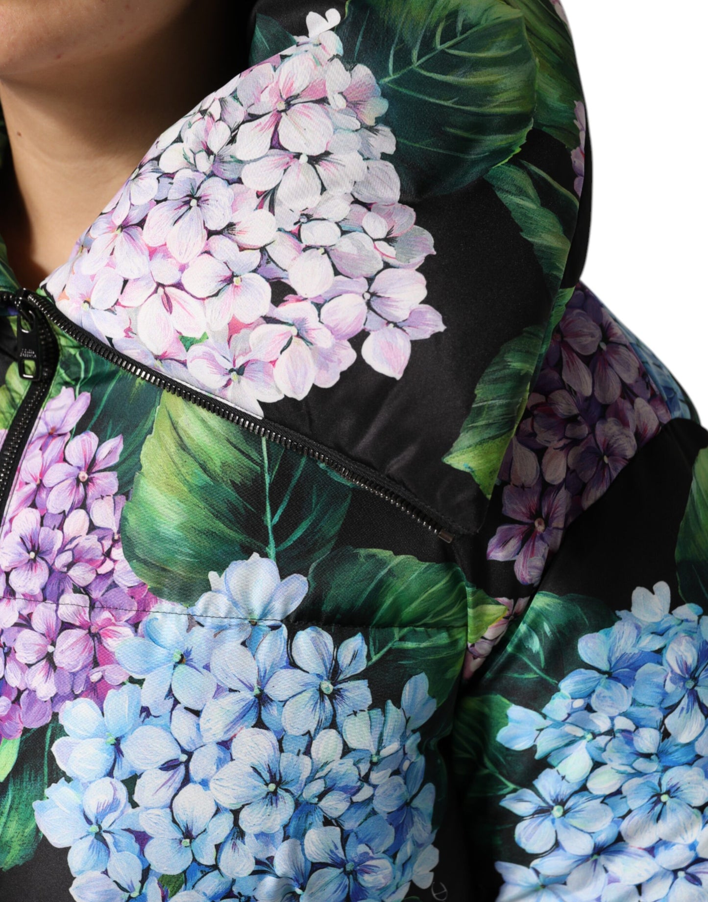 Multicolor Floral Print Puffer Quilted Jacket