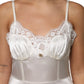 White Lace DG Logo Silk Dress Sleepwear