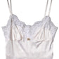 White Lace Gold DG Logo Silk Dress Sleepwear