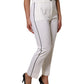 White Wool High Waist Tapered Pants