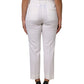 White Wool High Waist Tapered Pants