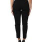 Black Wool High Waist Tapered Pants