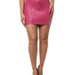 Pink Rhinestone Embellished Logo Mini Skirt