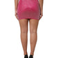 Pink Rhinestone Embellished Logo Mini Skirt