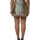 Blue Floral Jacquard Tasseled Mini Skirt