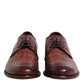 Burgundy Leather Lace Up Derby Dress Shoes