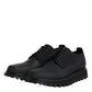 Black Leather Lace Up Trekking Dress Shoes