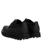 Black Leather Lace Up Trekking Dress Shoes