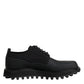 Black Leather Lace Up Trekking Dress Shoes
