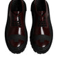 Red Leather Lace Up Trekking Dress Shoes