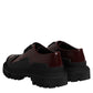 Red Leather Lace Up Trekking Dress Shoes