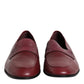 Burgundy Calfskin Leather Formal Slip On Shoes