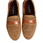 Brown Woven Raffia Slip On Loafers Shoes
