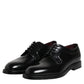 Black Calf Leather Lace Up Dress Derby Shoes