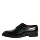 Black Calf Leather Lace Up Dress Derby Shoes