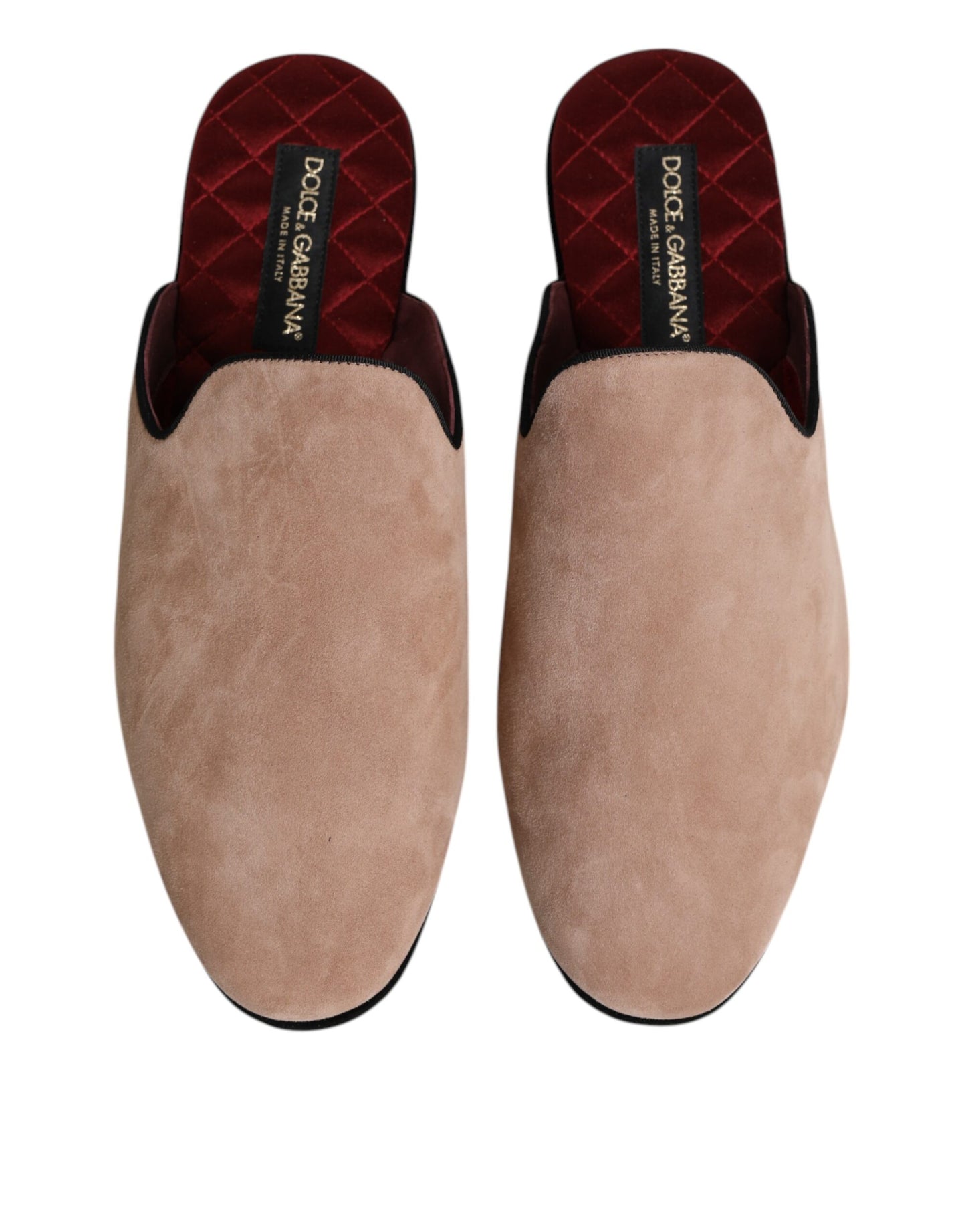 Beige Capra Suede Slides Flat Slipper Shoes
