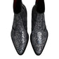 Dark Gray Cotton Sequined Chelsea Boots Shoes