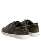 Brown Exotic Leather Low Top Sneakers Shoes