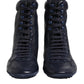 Dark Blue Leather KING High Top Sneakers Shoes