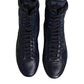 Dark Blue Leather KING High Top Sneakers Shoes