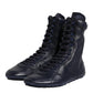 Dark Blue Leather KING High Top Sneakers Shoes