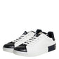 White Black Leather Portofino Sneaker Shoes
