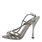 Silver Strass Ankle Strap Heels Sandals Shoes