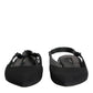 Black Crystal Charmeuse Slingback Shoes