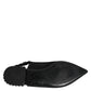 Black Crystal Charmeuse Slingback Shoes
