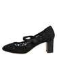 Black Mary Jane Taormina Lace Pumps Shoes