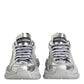 Silver Leather Super Queen Sneakers Shoes