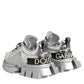 Silver Leather Super Queen Sneakers Shoes