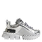 Silver Leather Super Queen Sneakers Shoes