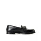 Black Leather Slip-On Loafers