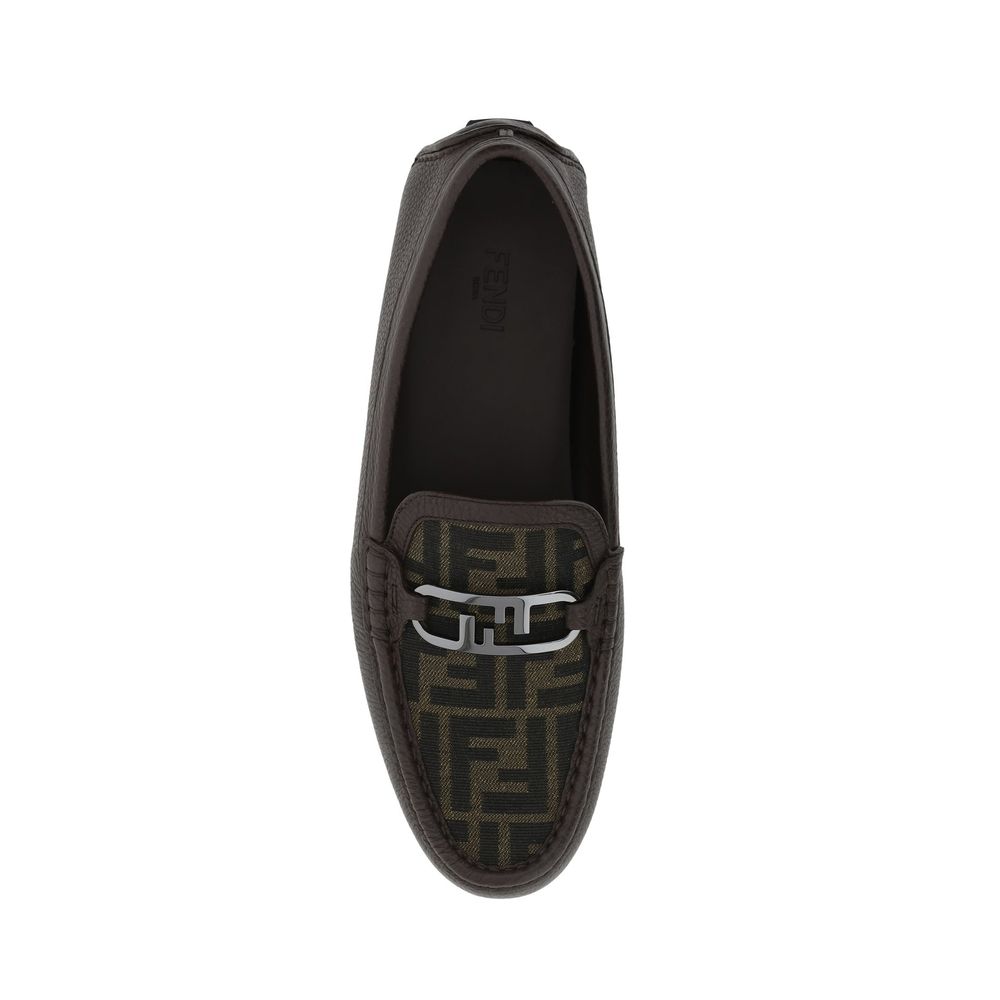 Brown Calfskin Slip-On Loafers