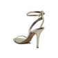 Gold Leather Stiletto Heel Sandals