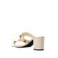 White Calfskin Platform Sandals
