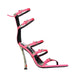 Multicolor Silk Stiletto Heel Sandals