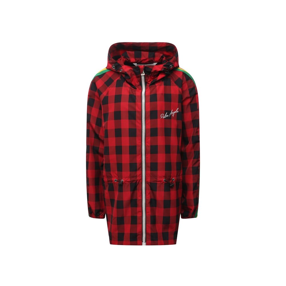 Red Polyamide Full-Length Jacket