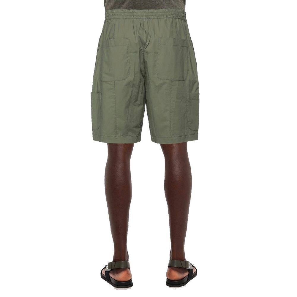 Green Cotton Bermuda Shorts