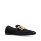 Black Fabric Slip-On Loafers
