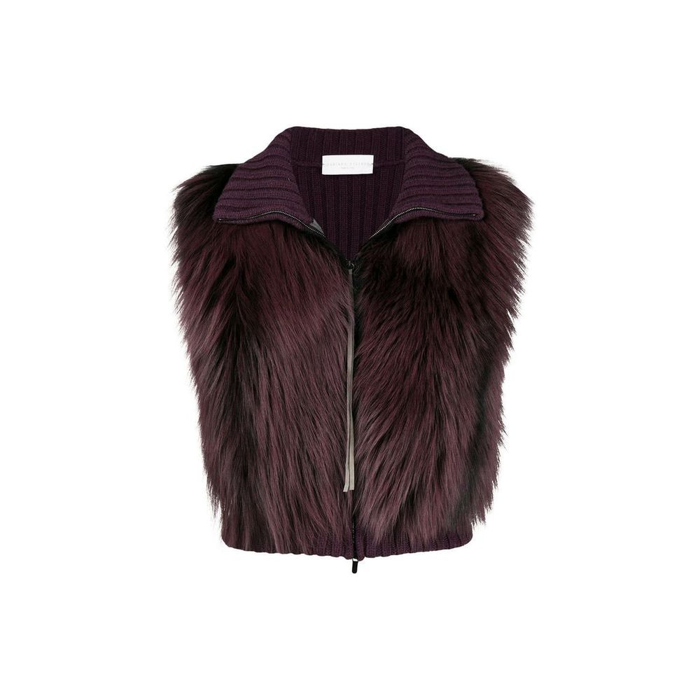 Red Merino Wool Sleveless Jacket