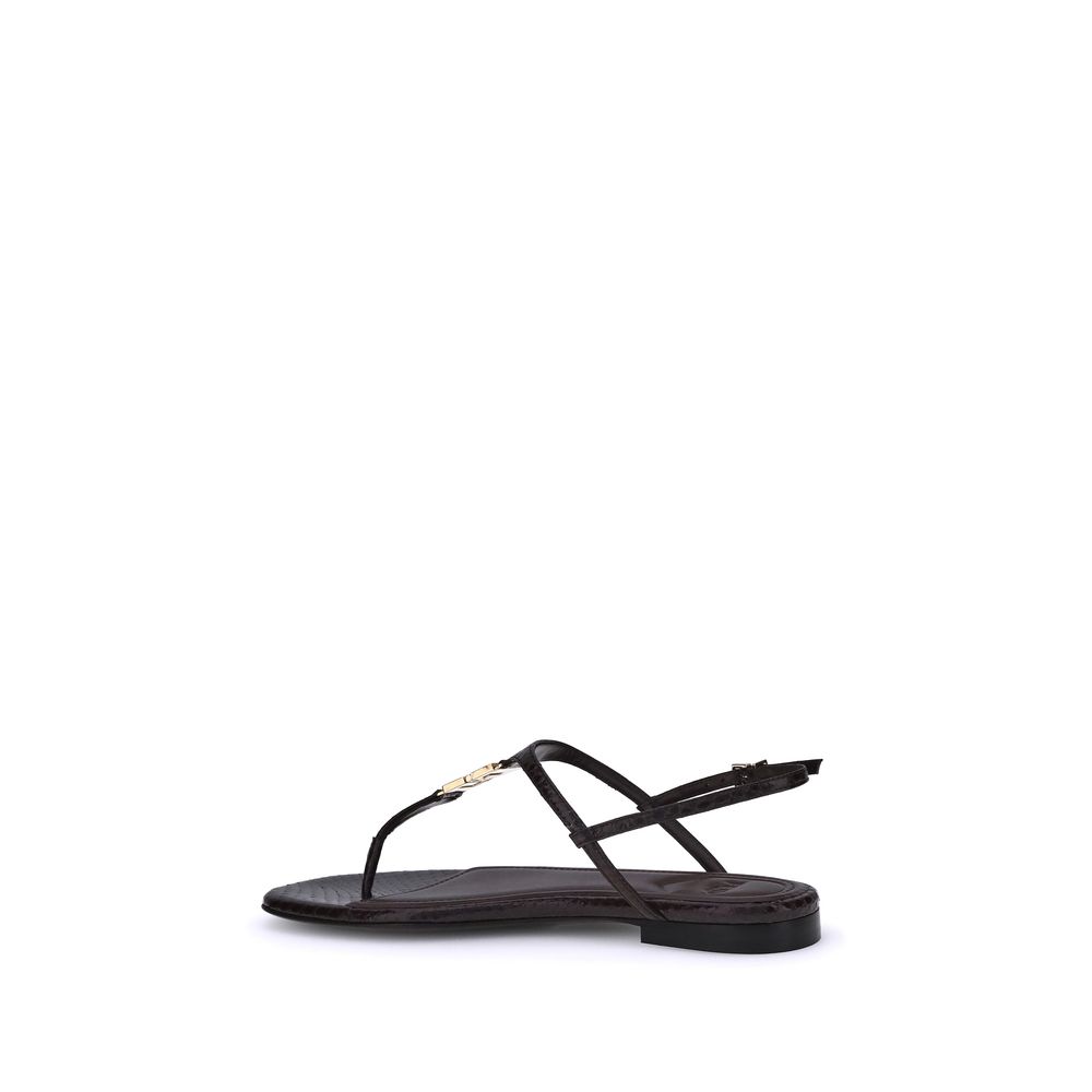 Multicolor Calf Leather Bos Taurus Flat Sandals