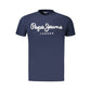Blue Cotton Men T-Shirt