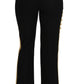 Military Embellished Pants Black Gold Dress Pant