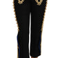 Military Embellished Pants Black Gold Dress Pant
